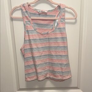 Casual Striped Tank Top - Pink and Blue